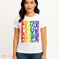Kindness Peace Equality Love Quote Women's T-Shirt thumb 4