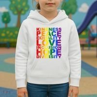 Kindness Peace Equality Love Quote Kids Hoodie thumb 3