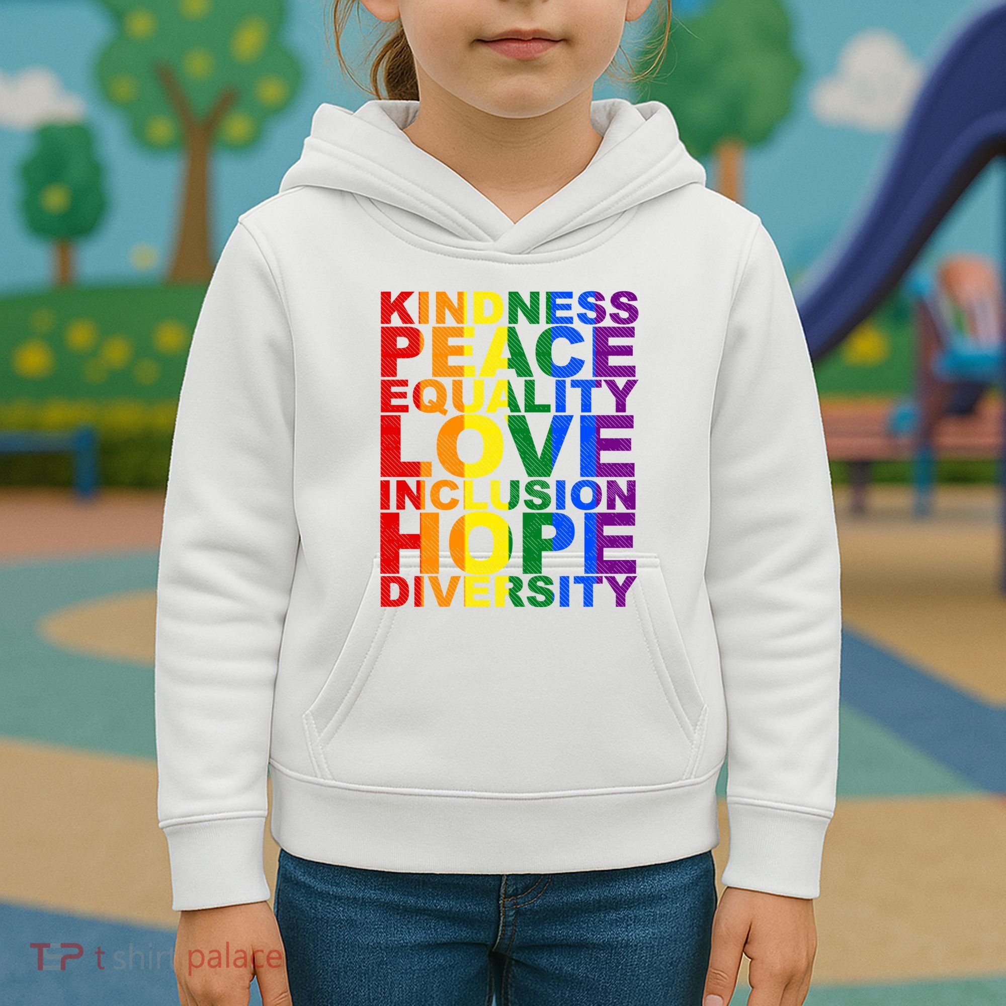 Kindness Peace Equality Love Quote Kids Hoodie