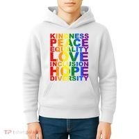 Kindness Peace Equality Love Quote Kids Hoodie thumb 4