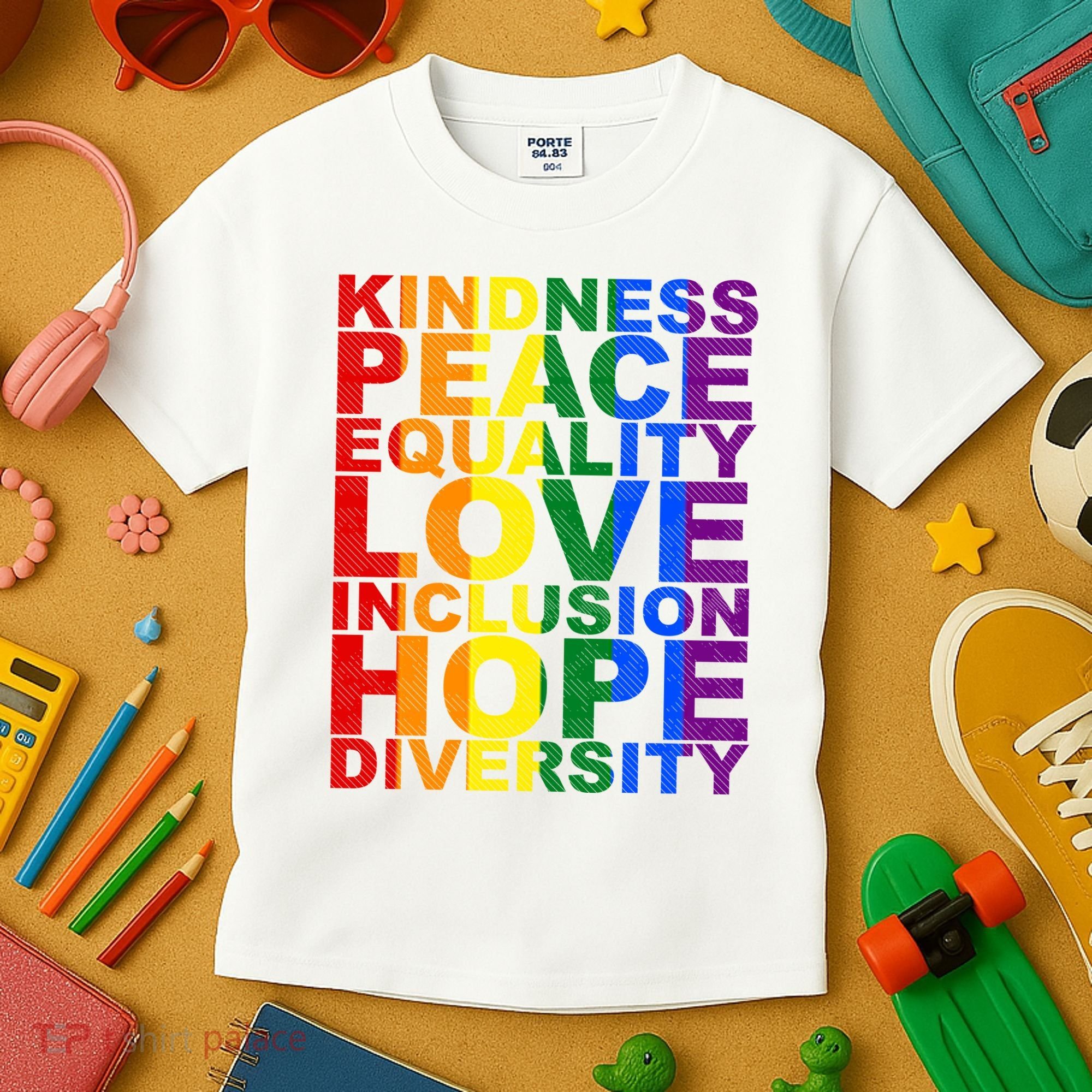 Kindness Peace Equality Love Quote Kids T-Shirt