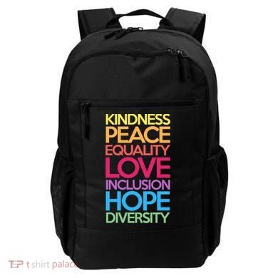 Kindness Peace Equality Love Inclusion Hope Diversity Funny Gift Backpack