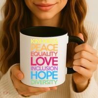 Kindness Peace Equality Love Inclusion Hope Diversity Funny Gift Coffee Mug thumb 3