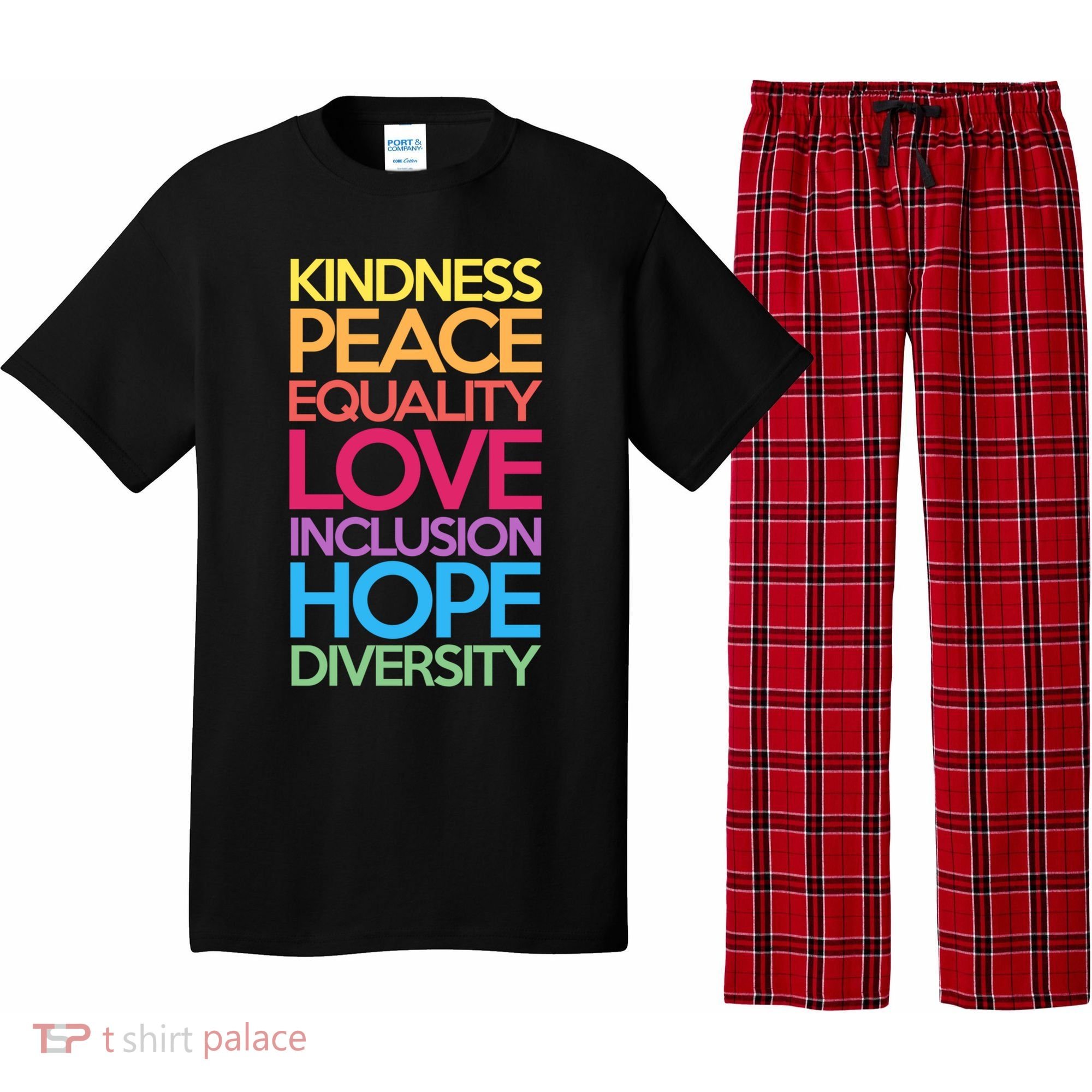 Kindness Peace Equality Love Inclusion Hope Diversity Funny Gift Pajama Set
