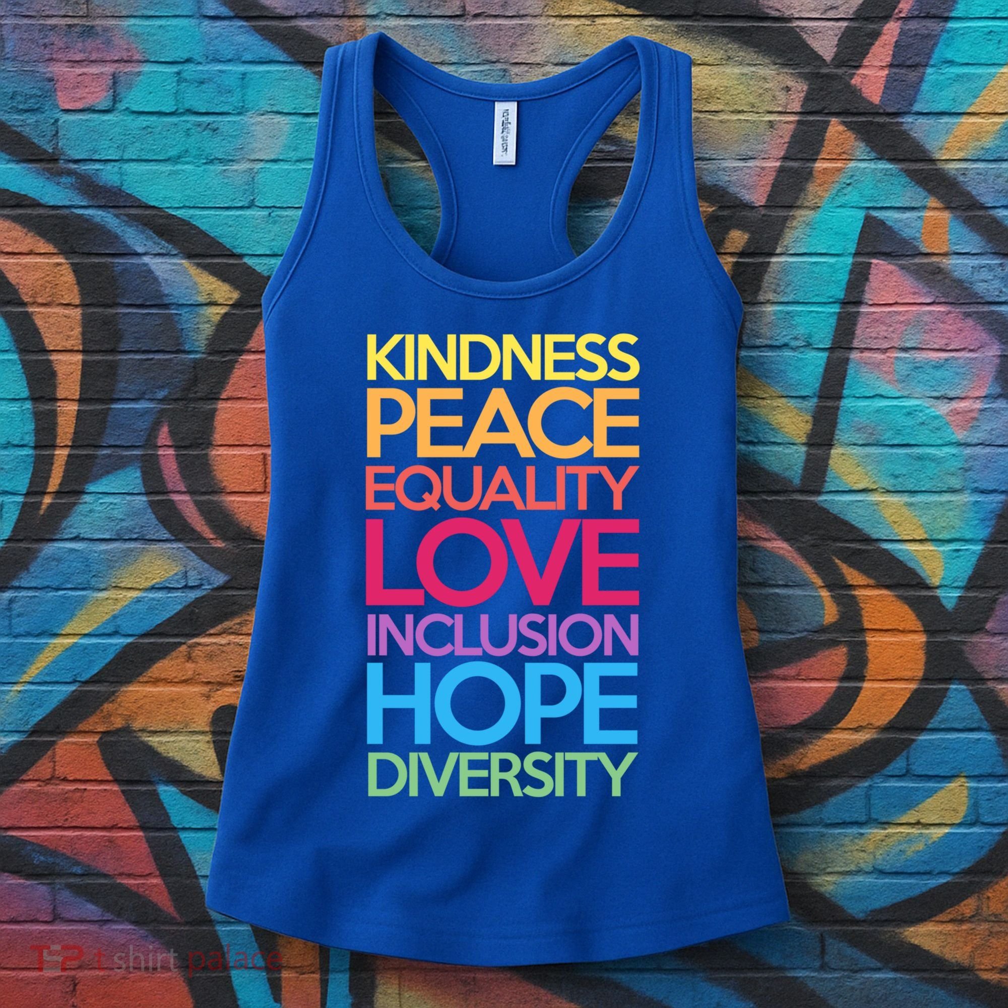 Kindness Peace Equality Love Inclusion Hope Diversity Funny Gift Women's Tank Top
