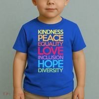 Kindness Peace Equality Love Inclusion Hope Diversity Funny Gift Toddler T-Shirt thumb 2