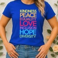 Kindness Peace Equality Love Inclusion Hope Diversity Funny Gift Women's T-Shirt thumb 2