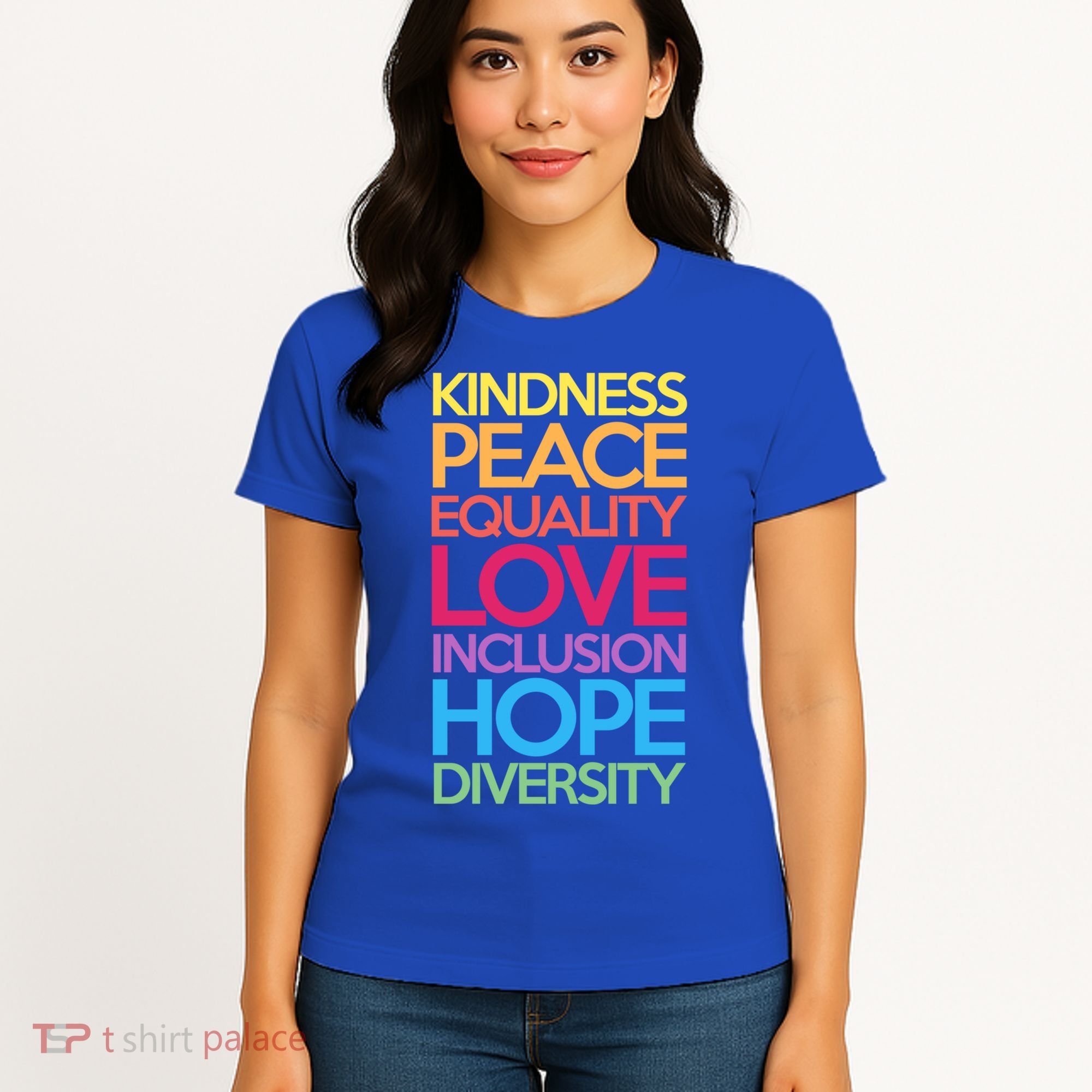 Kindness Peace Equality Love Inclusion Hope Diversity Funny Gift Women's T-Shirt