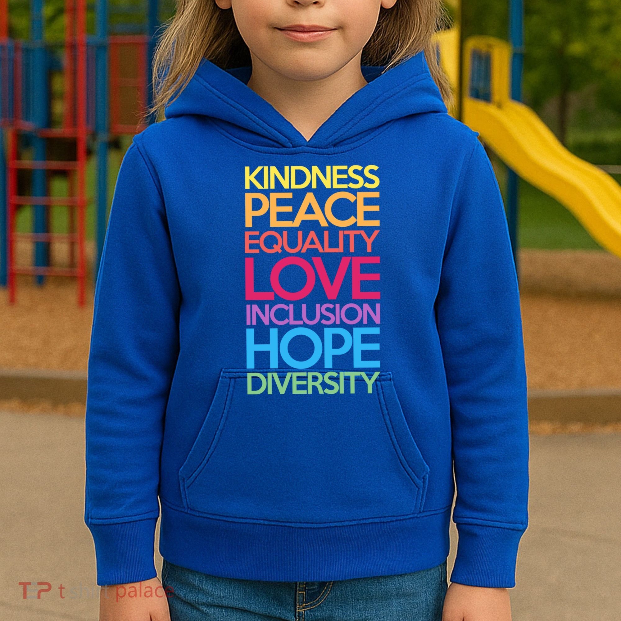 Kindness Peace Equality Love Inclusion Hope Diversity Funny Gift Kids Hoodie