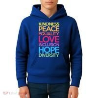 Kindness Peace Equality Love Inclusion Hope Diversity Funny Gift Kids Hoodie thumb 4