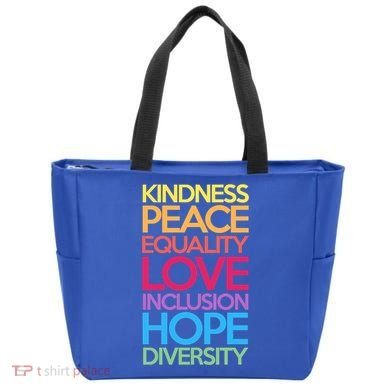 Kindness Peace Equality Love Inclusion Hope Diversity Funny Gift Tote Bag