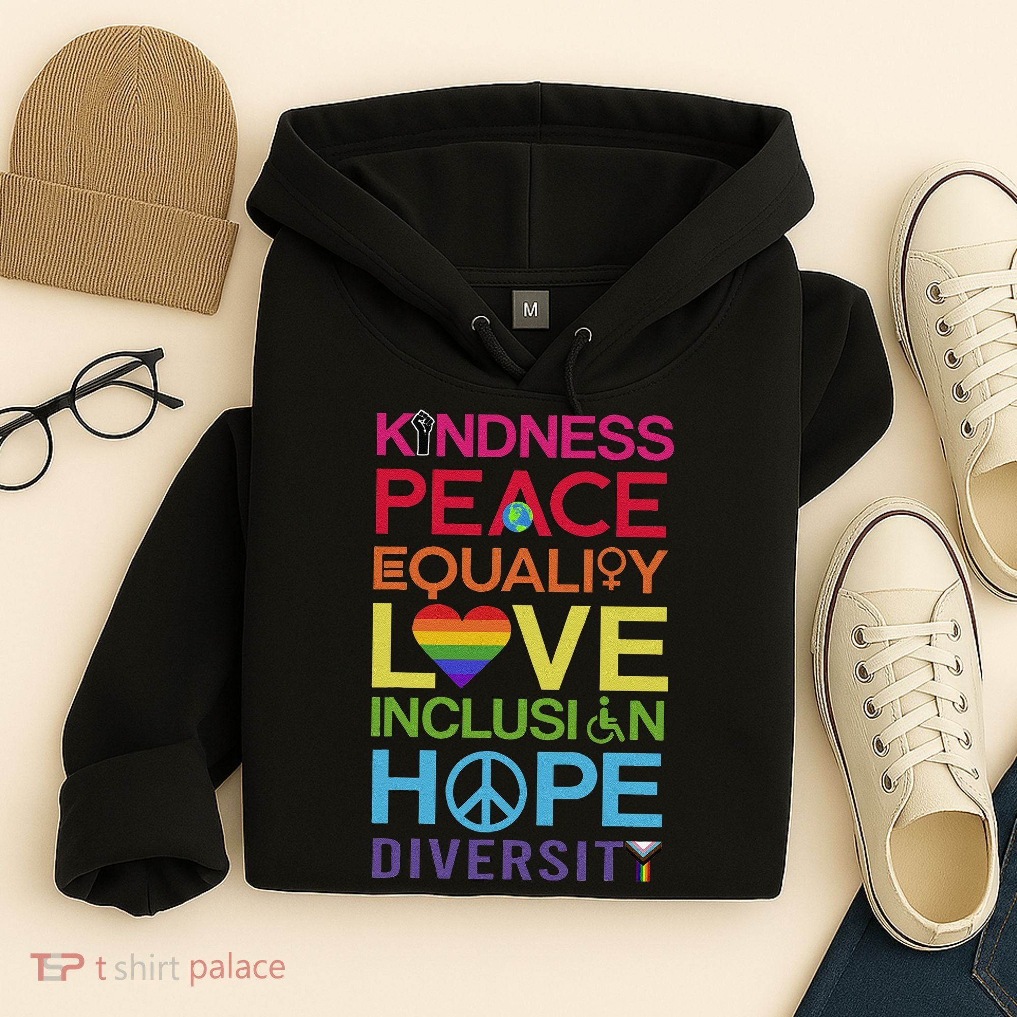 Kindness Peace Equality Inclusion Diversity Human Rights Hoodie