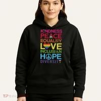 Kindness Peace Equality Inclusion Diversity Human Rights Hoodie thumb 5