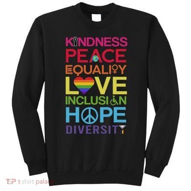 Kindness Peace Equality Inclusion Diversity Human Rights Sweatshirt
