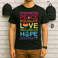 Kindness Peace Equality Inclusion Diversity Human Rights T-Shirt thumb 6