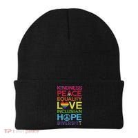 Kindness Peace Equality Inclusion Diversity Human Rights Beanie thumb 0