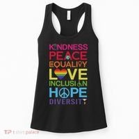 Kindness Peace Equality Inclusion Diversity Human Rights Women's Tank Top thumb 0