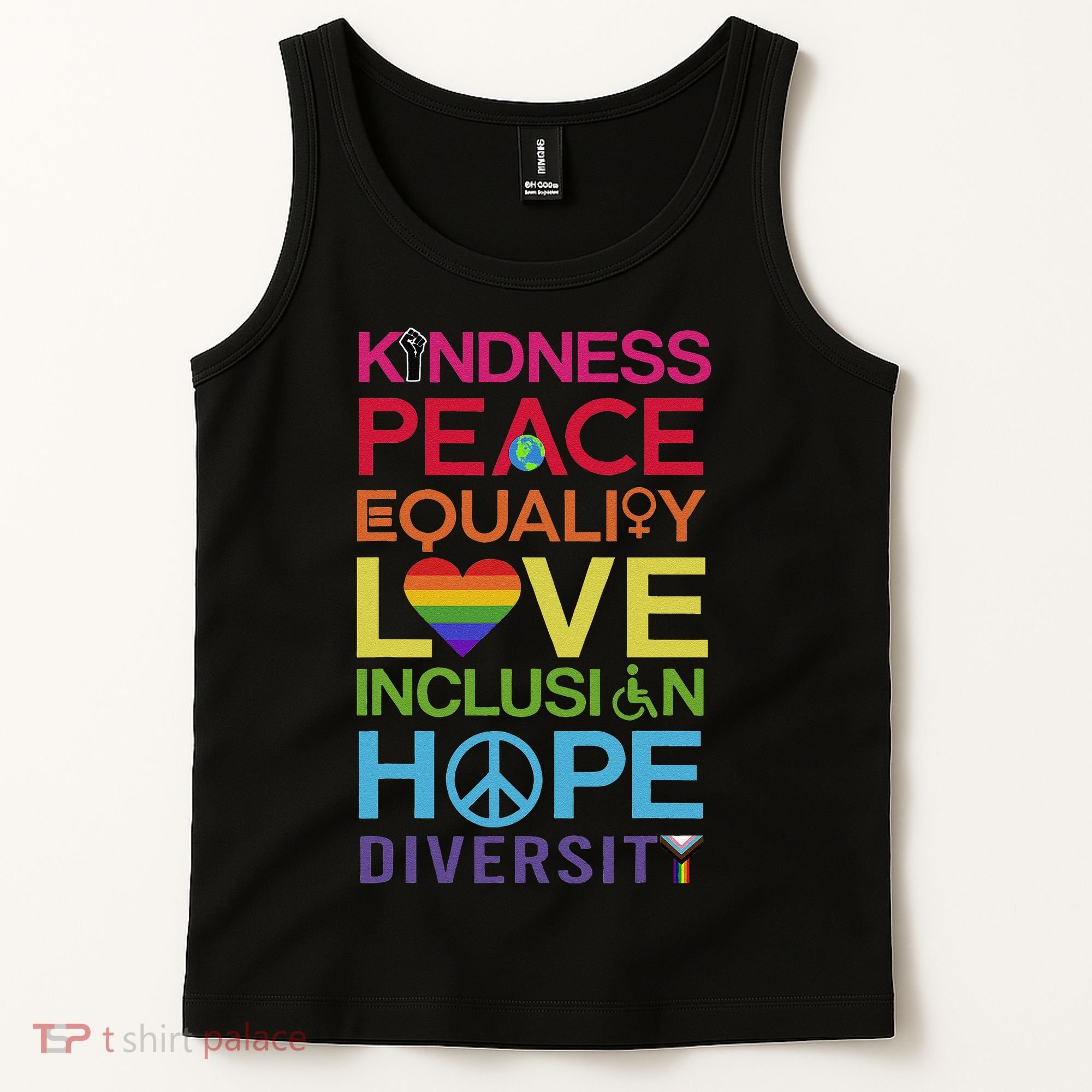 Kindness Peace Equality Inclusion Diversity Human Rights Tank Top