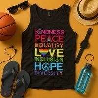 Kindness Peace Equality Inclusion Diversity Human Rights Tank Top thumb 4