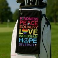Kindness Peace Equality Inclusion Diversity Human Rights Golf Towel thumb 2