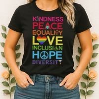 Kindness Peace Equality Inclusion Diversity Human Rights Women's T-Shirt thumb 2