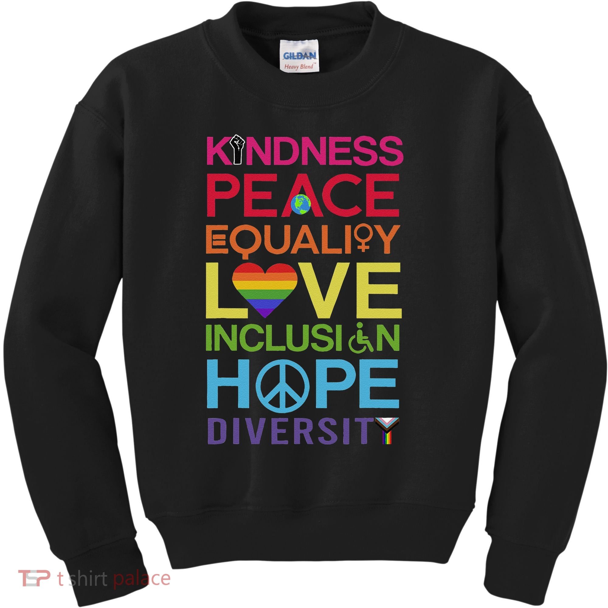 Kindness Peace Equality Inclusion Diversity Human Rights Kids Sweatshirt
