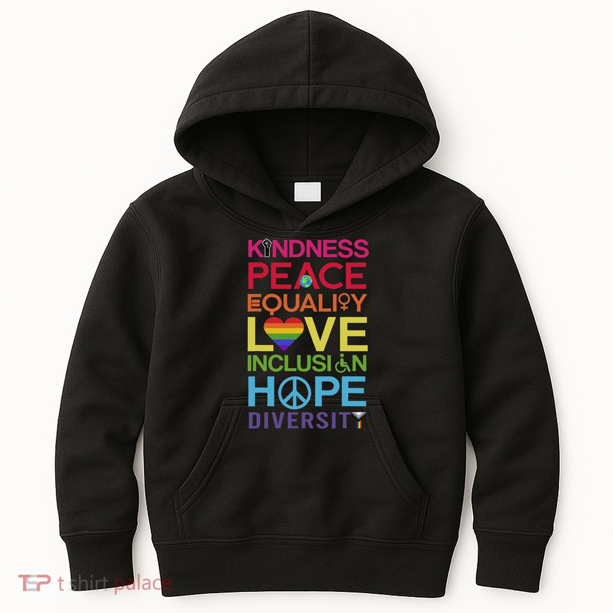 Kindness Peace Equality Inclusion Diversity Human Rights Kids Hoodie