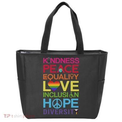 Kindness Peace Equality Inclusion Diversity Human Rights Tote Bag