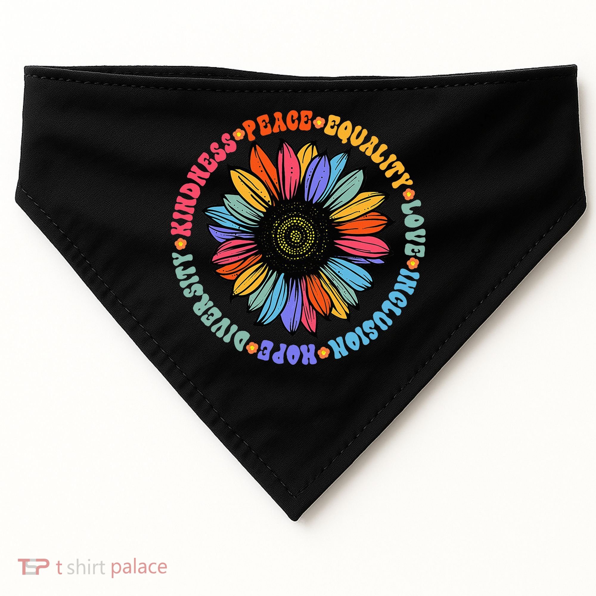 Kindness Peace Equality Love Hope Diversity Human Rights USA-Made Doggie Bandana