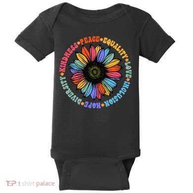 Kindness Peace Equality Love Hope Diversity Human Rights Baby Bodysuit