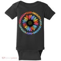 Kindness Peace Equality Love Hope Diversity Human Rights Baby Bodysuit thumb 0