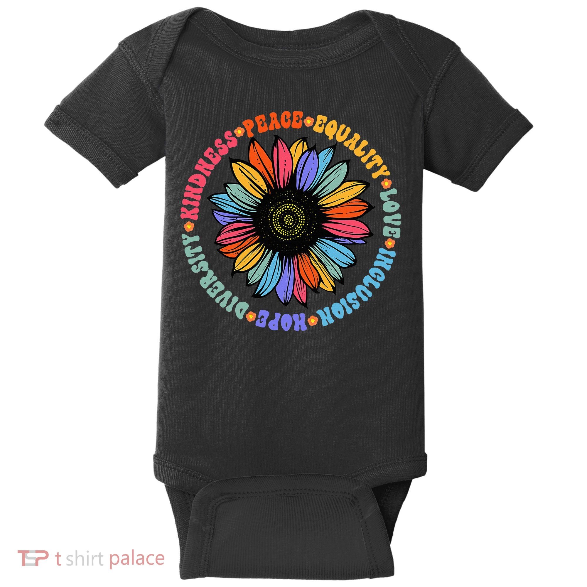 Kindness Peace Equality Love Hope Diversity Human Rights Baby Bodysuit