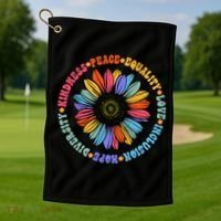Kindness Peace Equality Love Hope Diversity Human Rights Golf Towel thumb 1