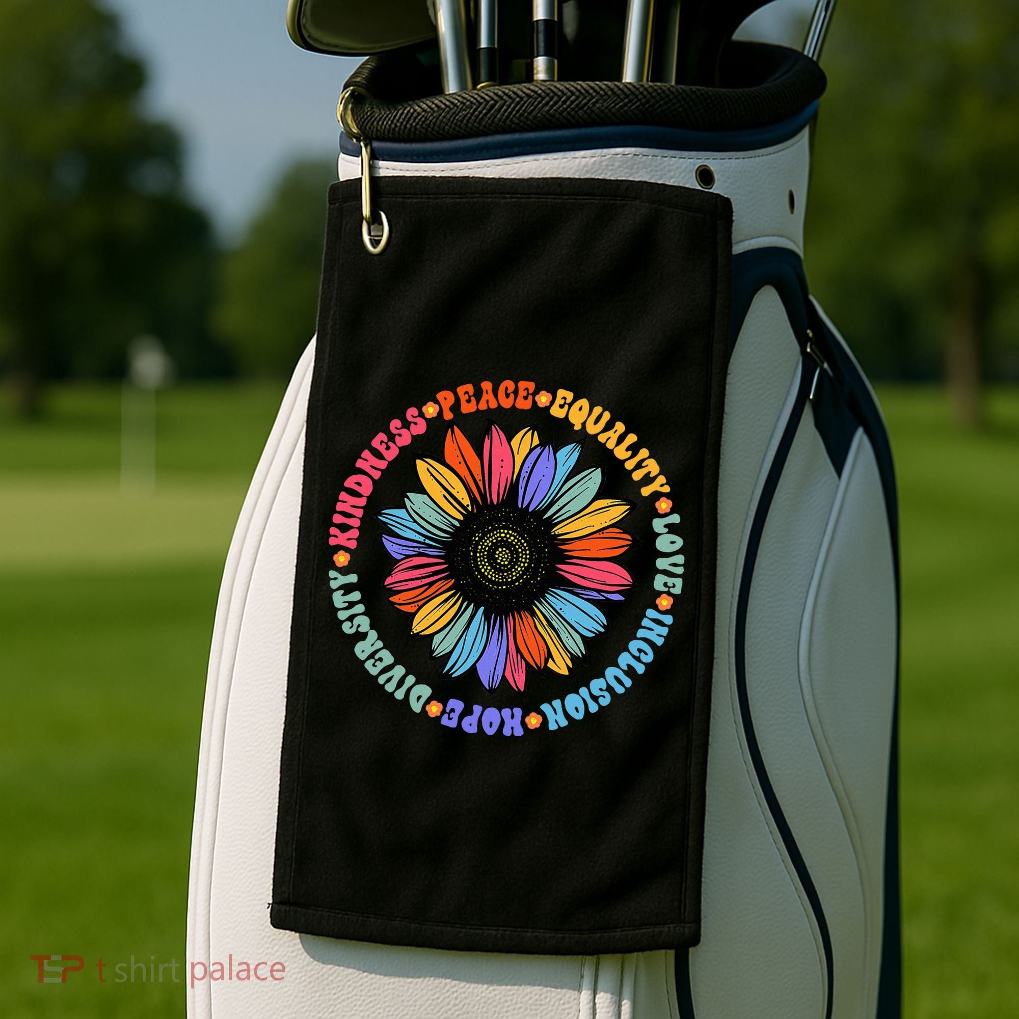 Kindness Peace Equality Love Hope Diversity Human Rights Golf Towel