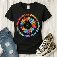Kindness Peace Equality Love Hope Diversity Human Rights Women's T-Shirt thumb 3