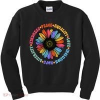 Kindness Peace Equality Love Hope Diversity Human Rights Kids Sweatshirt thumb 0