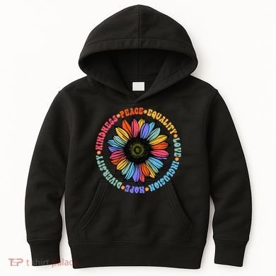 Kindness Peace Equality Love Hope Diversity Human Rights Kids Hoodie