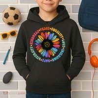 Kindness Peace Equality Love Hope Diversity Human Rights Kids Hoodie thumb 2