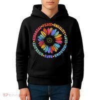 Kindness Peace Equality Love Hope Diversity Human Rights Kids Hoodie thumb 4