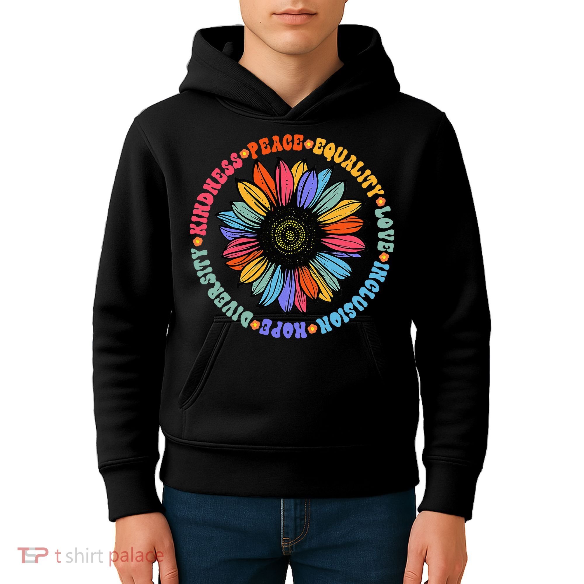 Kindness Peace Equality Love Hope Diversity Human Rights Kids Hoodie