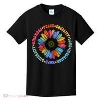 Kindness Peace Equality Love Hope Diversity Human Rights Kids T-Shirt thumb 0