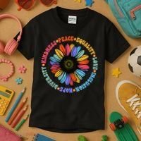 Kindness Peace Equality Love Hope Diversity Human Rights Kids T-Shirt thumb 3