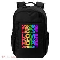 Kindness Peace Equality Love Inclusion Hope Diversity Backpack thumb 0