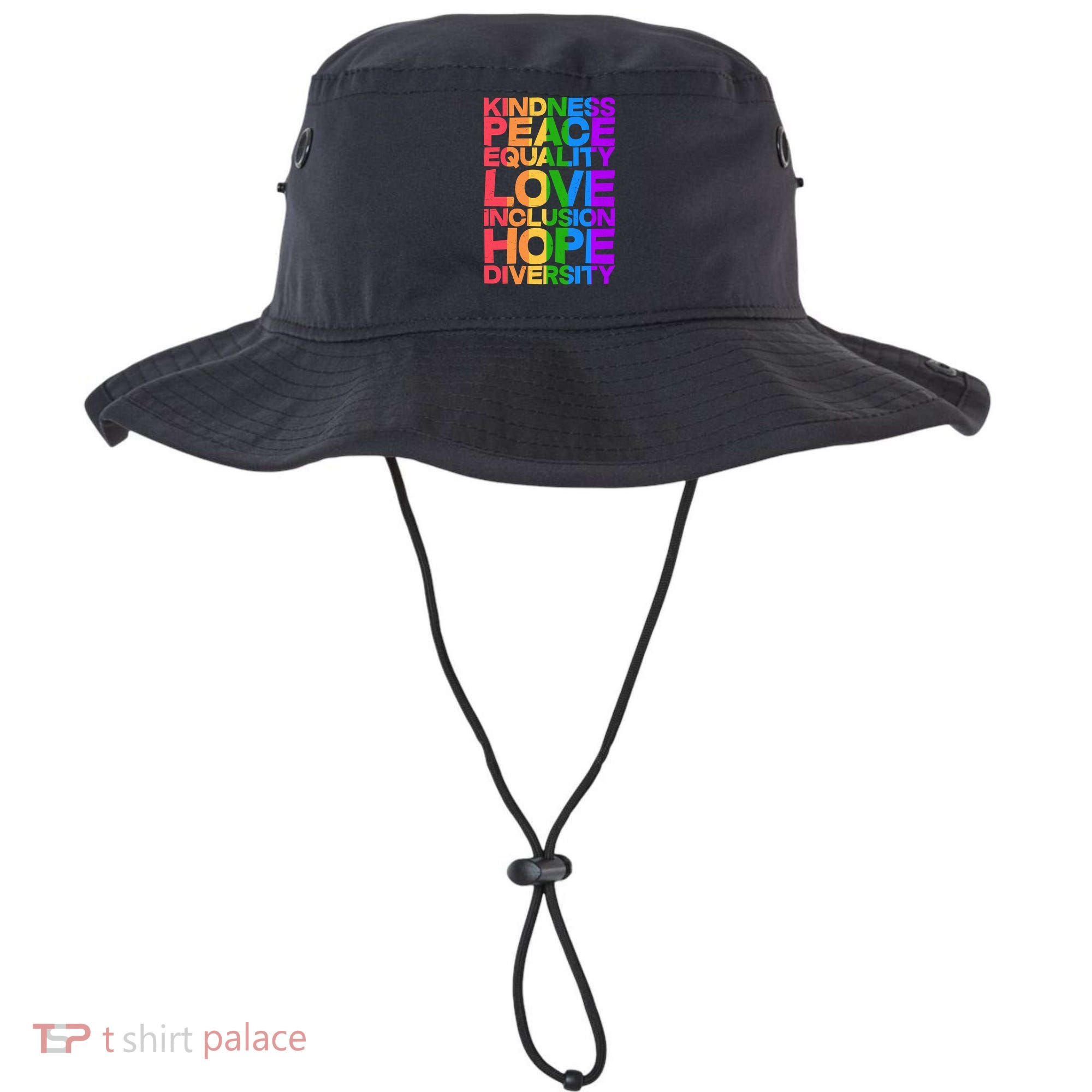 Kindness Peace Equality Love Inclusion Hope Diversity Bucket Hat