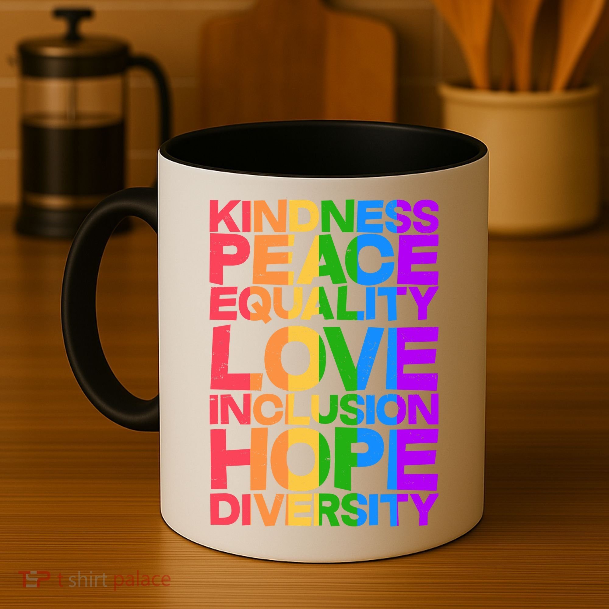 Kindness Peace Equality Love Inclusion Hope Diversity Coffee Mug