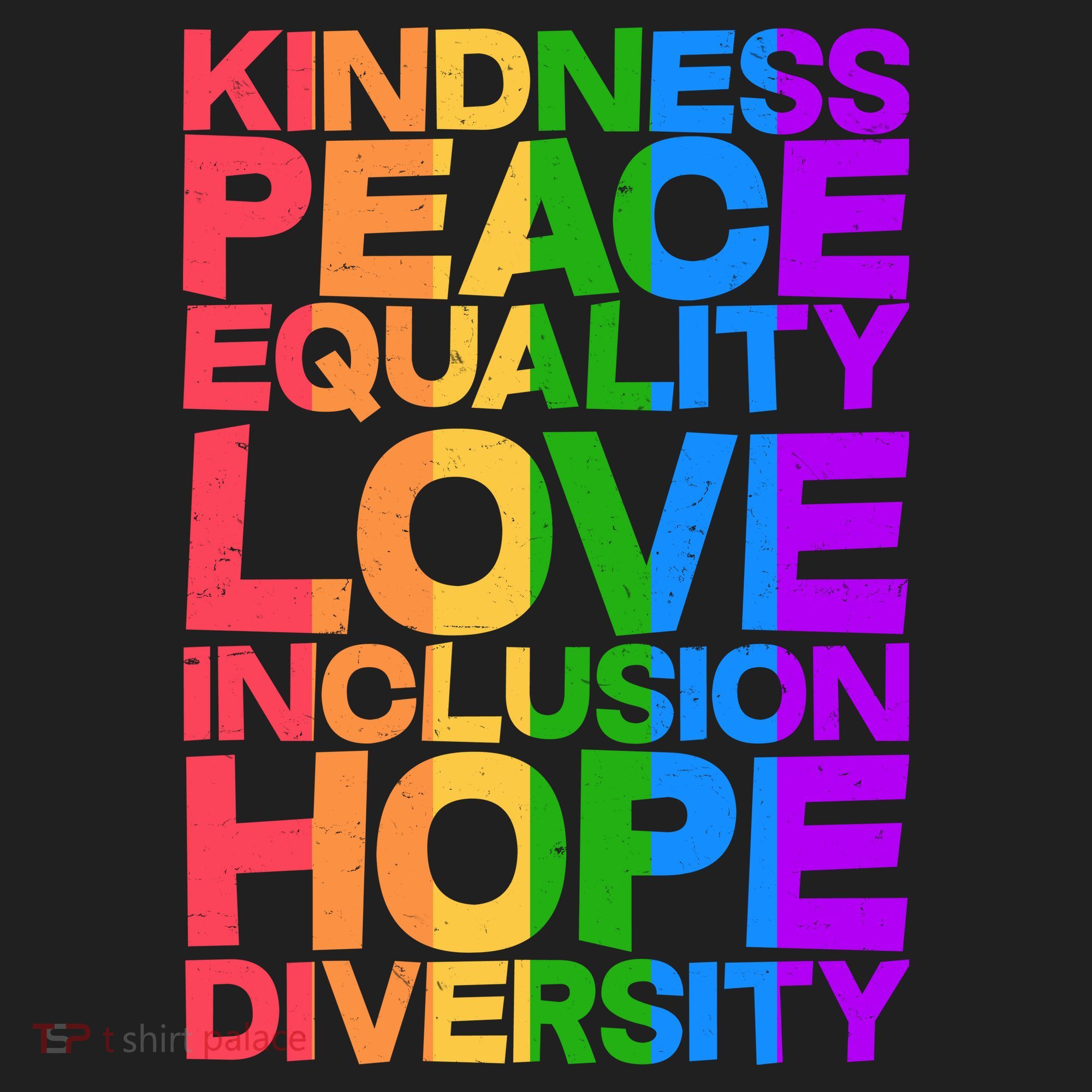 Kindness Peace Equality Love Inclusion Hope Diversity Golf Towel