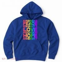 Kindness Peace Equality Love Inclusion Hope Diversity Hoodie thumb 0