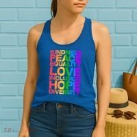 Kindness Peace Equality Love Inclusion Hope Diversity Women's Tank Top thumb 2