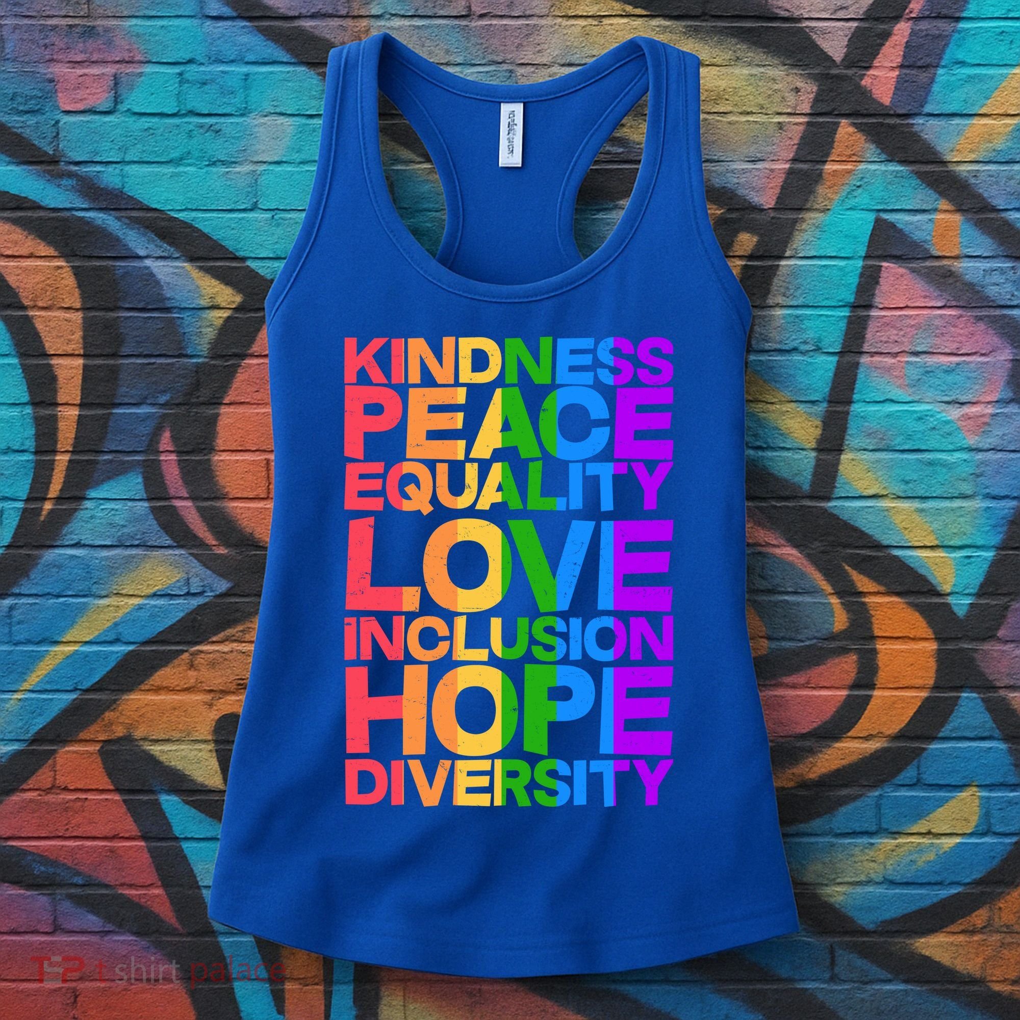 Kindness Peace Equality Love Inclusion Hope Diversity Women's Tank Top