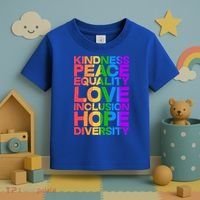 Kindness Peace Equality Love Inclusion Hope Diversity Toddler T-Shirt thumb 3